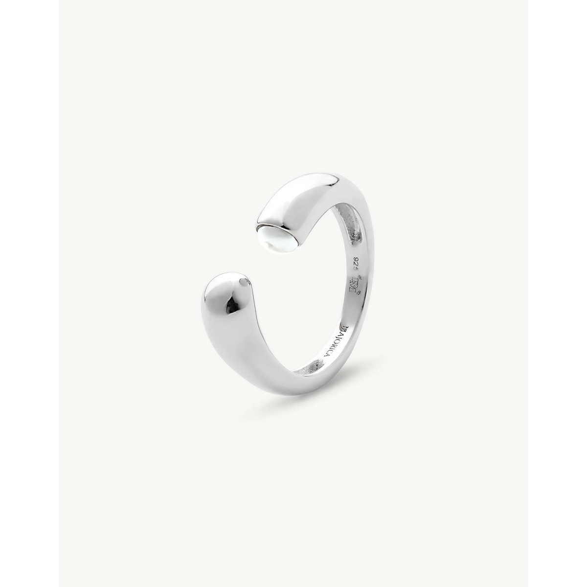 Anel de Prata e Meia Pérola 4 mm Drop 1