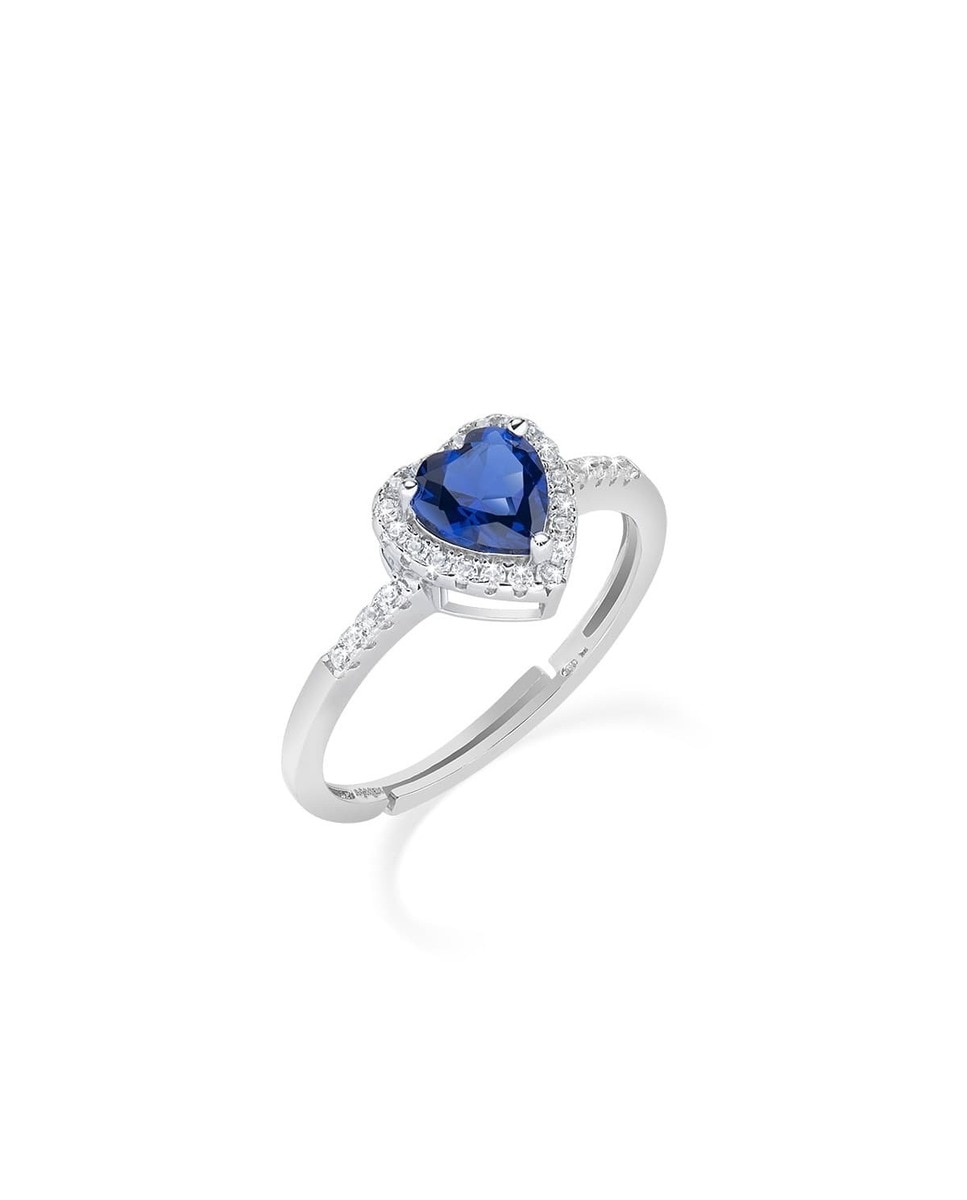 Imagem 0 de Anel Ajustável Ródio Blue Ocean Heart