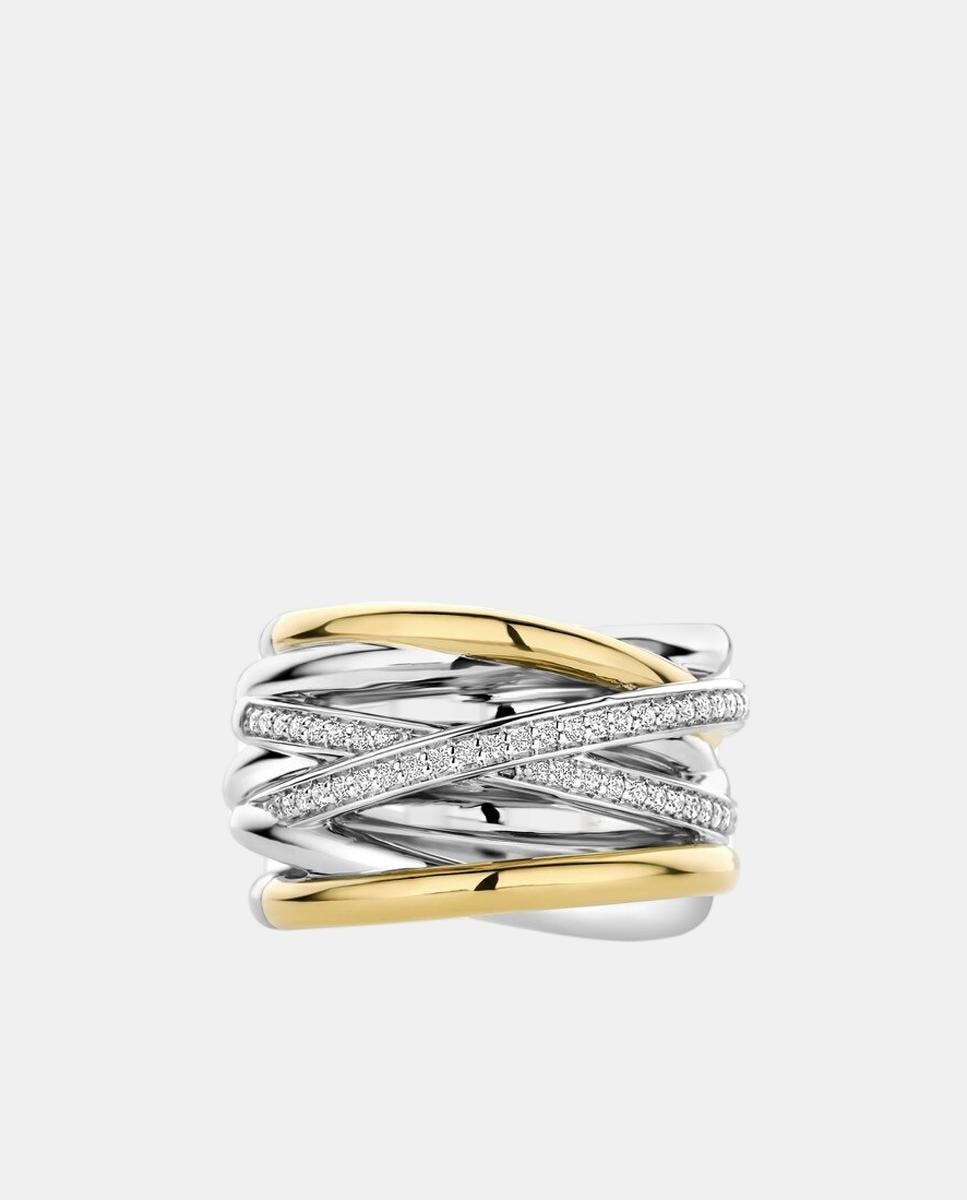 Anel prateado e dourado 3