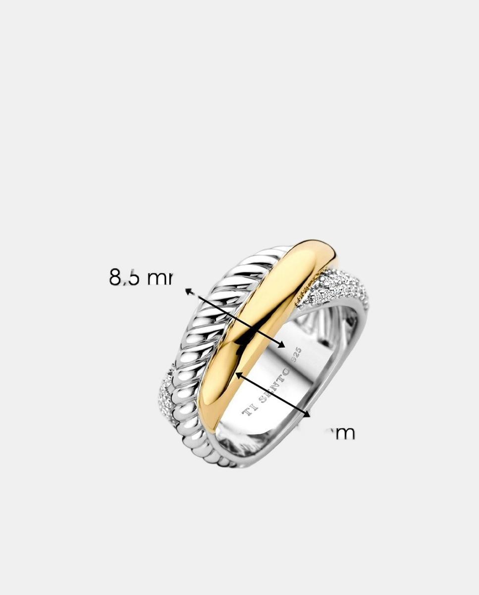 Anel prateado e dourado 4