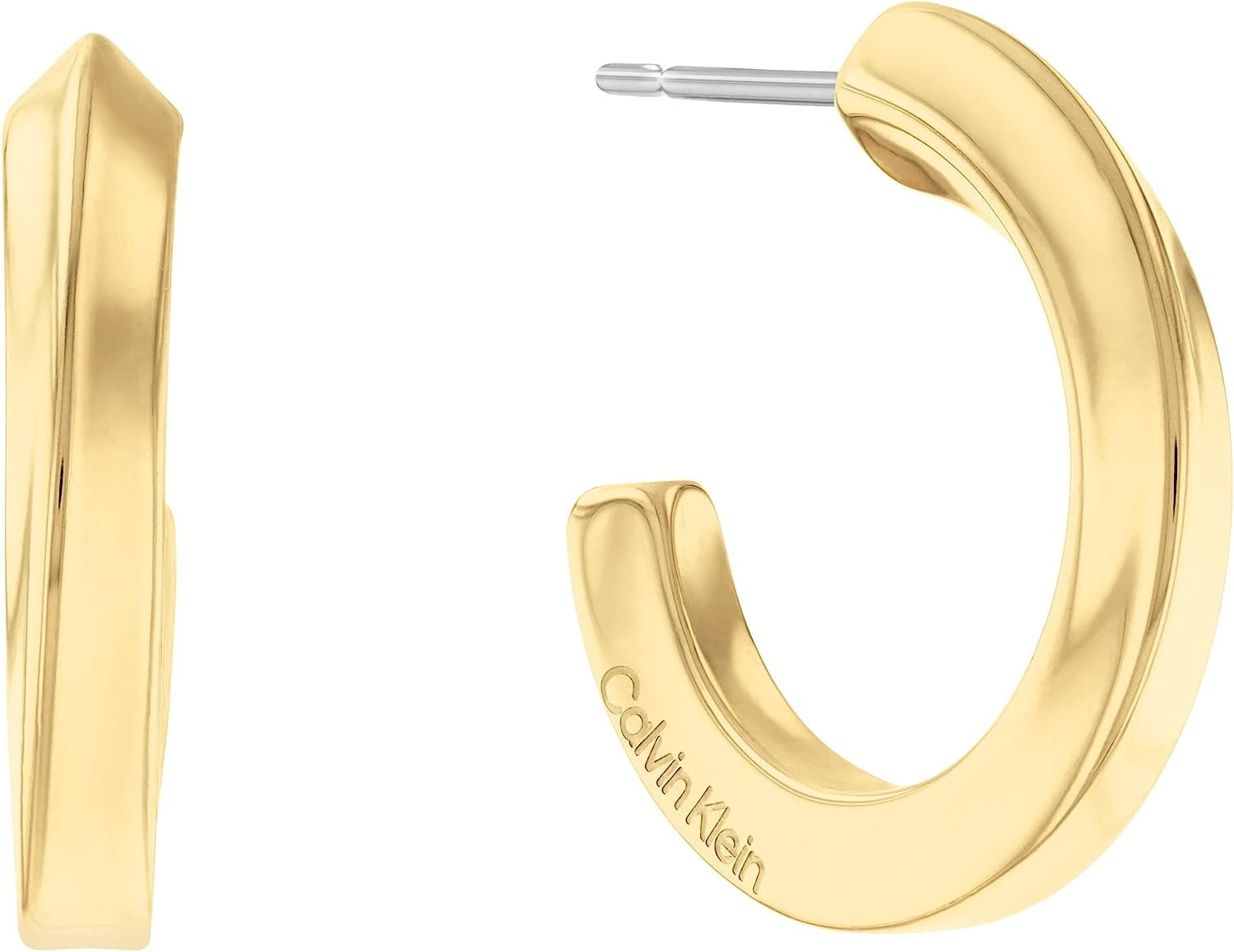 Brincos Twisted Ring de Aço - Dourado Ouro-1