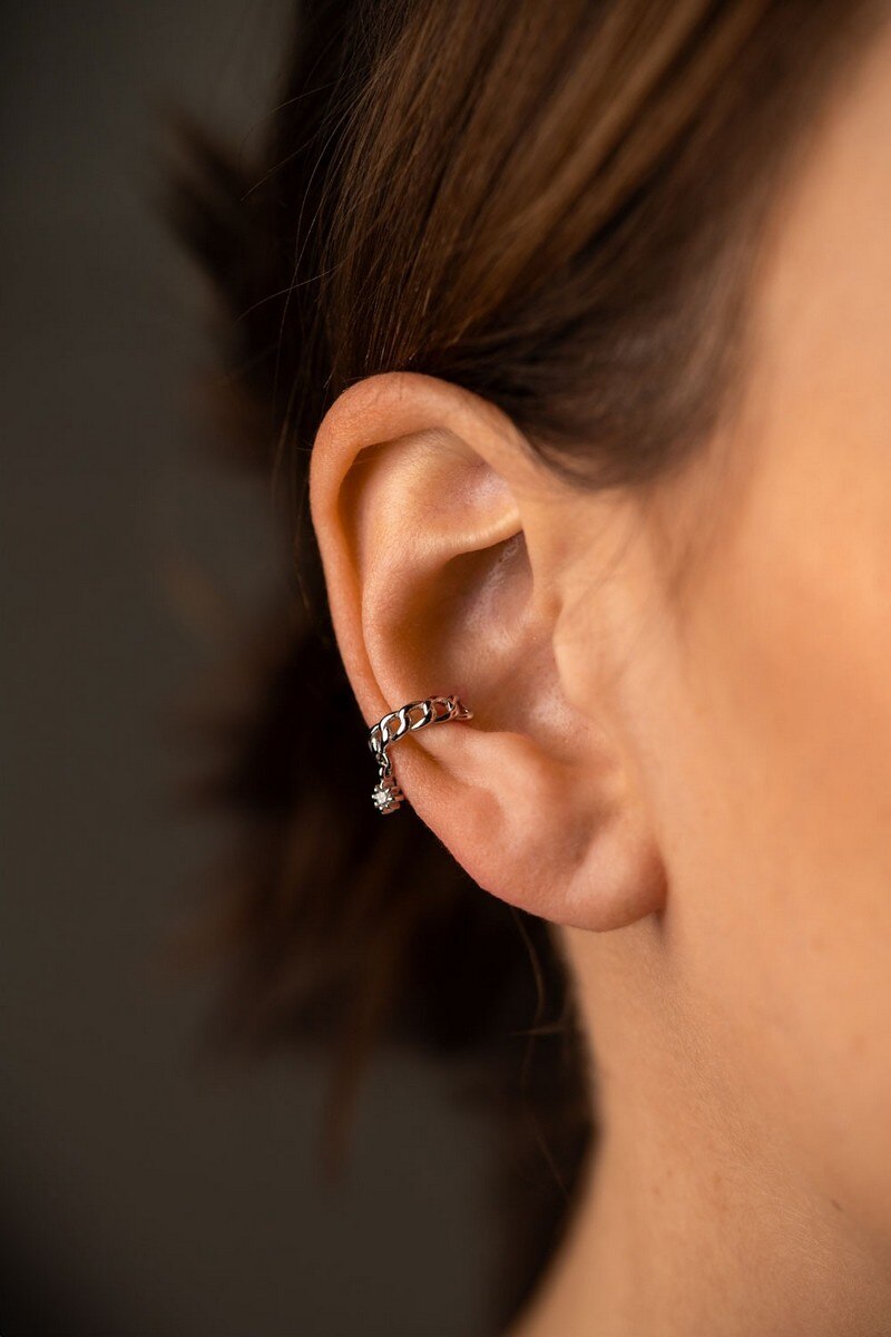 Regal Ear Cuff - Banho de ouro Dourado-2