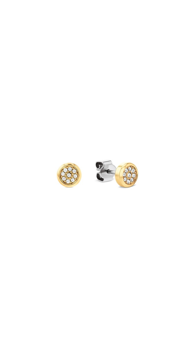 Set Brincos Aço Dourado Cristais 2