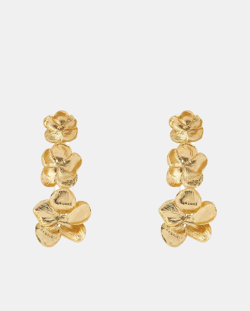 Imagem 0 de Brincos Coquine Três Flores Compridos