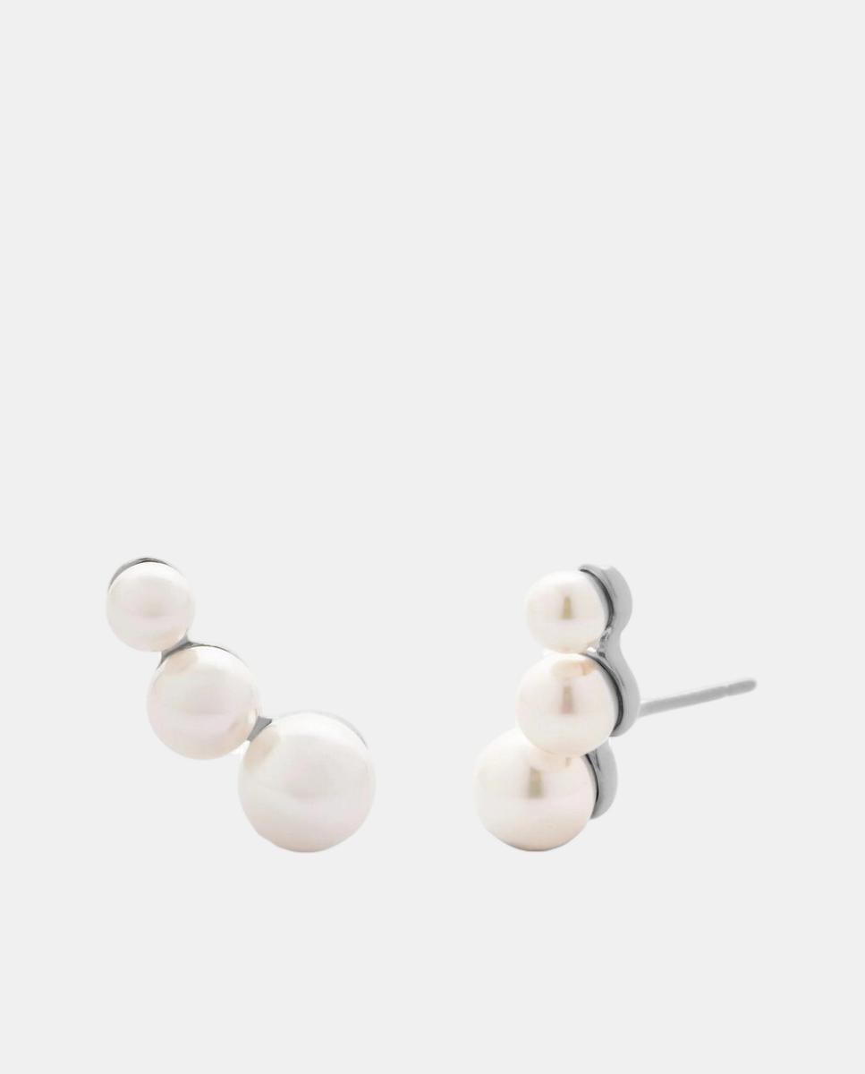 Imagem 0 de Brincos Trepadores Prata com Pérolas Petit