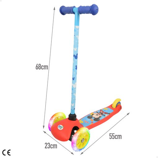 Mickey Mouse - Patinete 55 x 23 x 68 cm, 3 rodas, com luzes 2