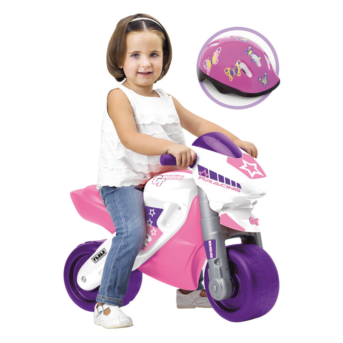 Imagem 0 de Mota Racing de Duas Rodas + Capacete para Menina