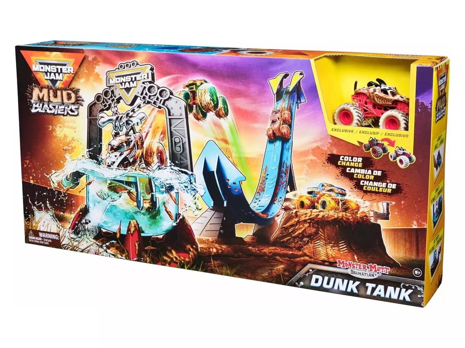Imagem 0 de Monster Jam Mud Blasters Dunk Tank com Veículo Exclusivo Monster Mutt Dalmatian