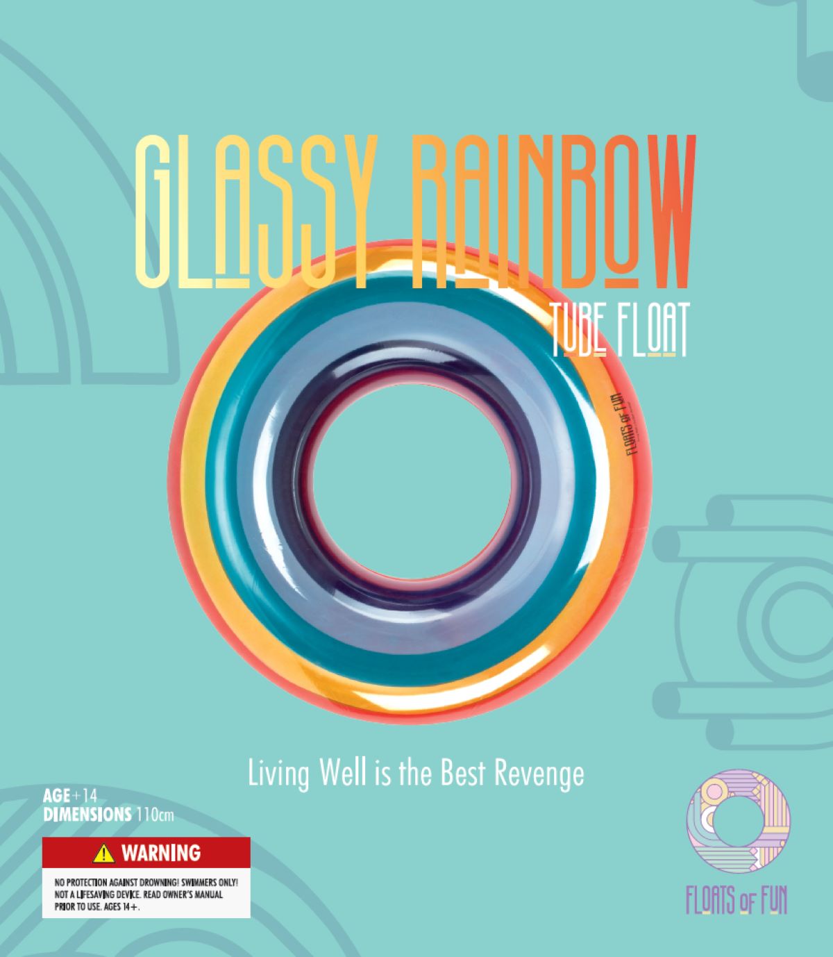 Glassy Rainbow Tube Float FL06 4