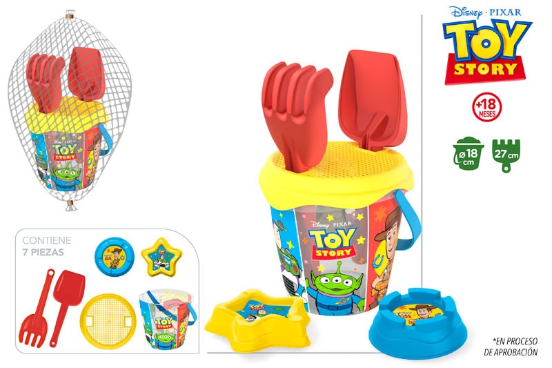 Imagem 0 de TOY STORY 3 - Conjunto de Balde de Praia IML, 18 cm + 3 acessórios + 2 bonecos