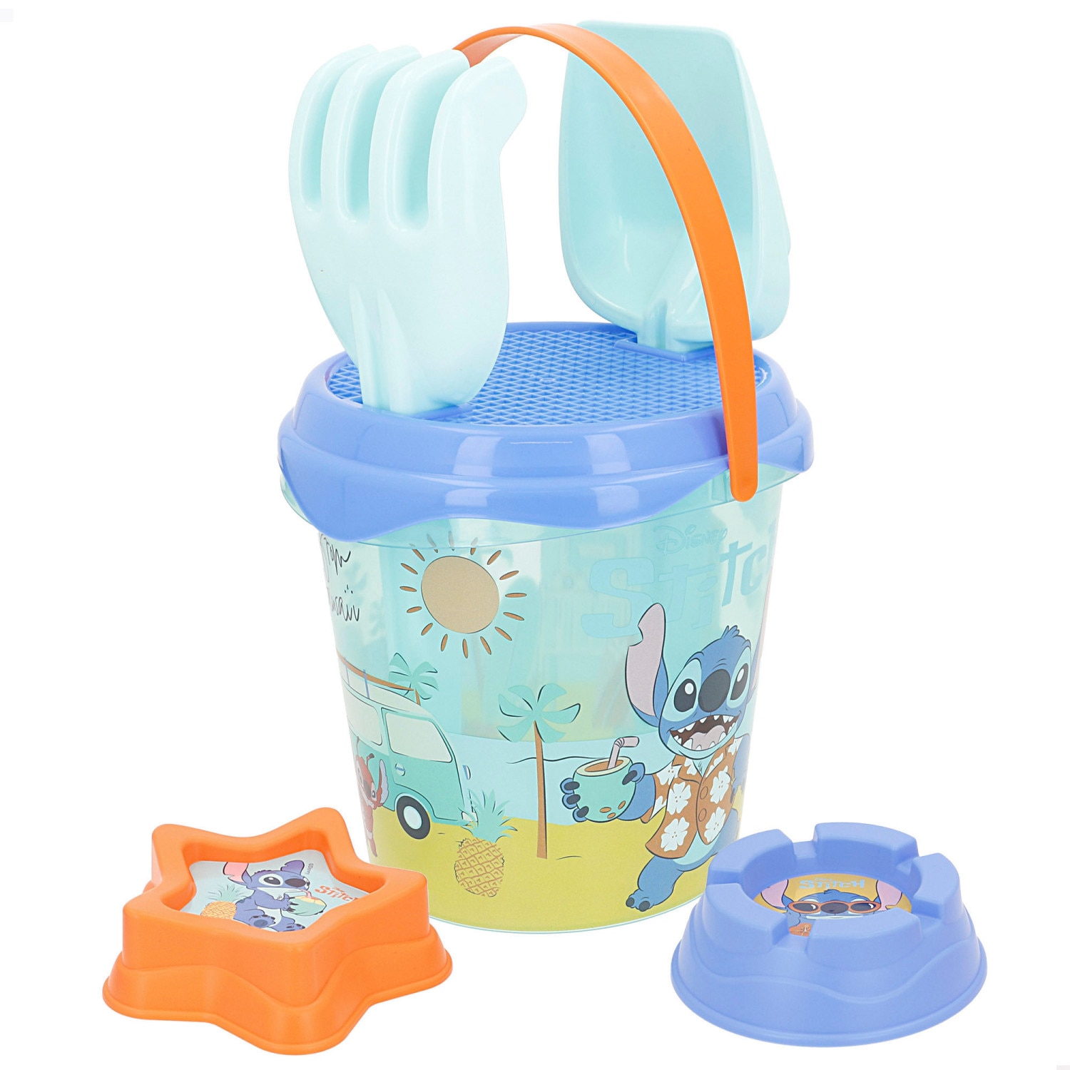 Imagem 0 de Mochila Stitch com balde de praia e acessórios