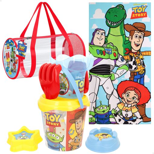 Imagem 0 de Conjunto de praia com toalha, balde e brinquedos - Toy Story