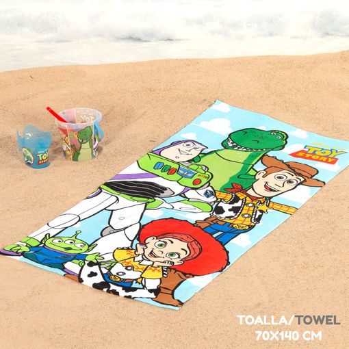 Conjunto de praia com toalha, balde e brinquedos - Toy Story 3