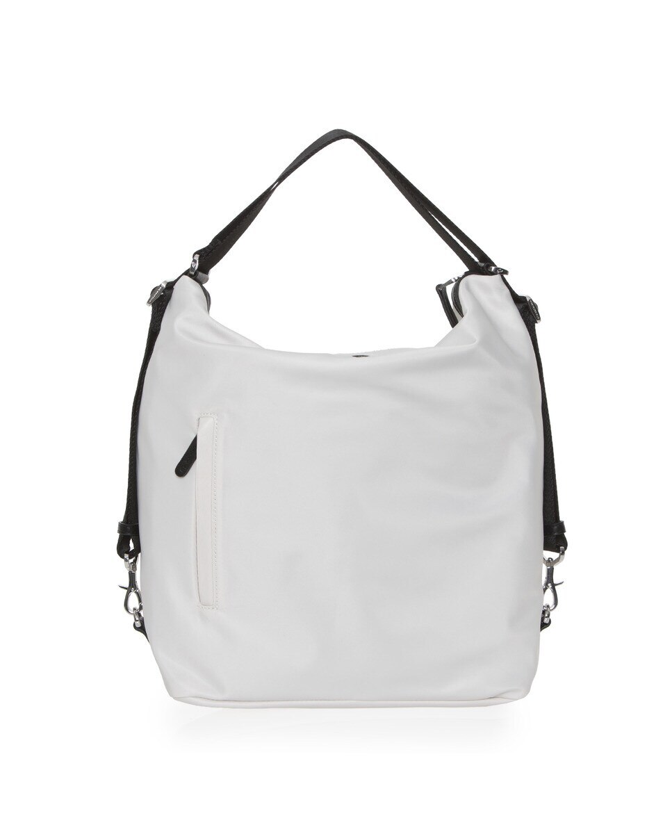 Mala em Nylon Conversível em Mochila Branco-2