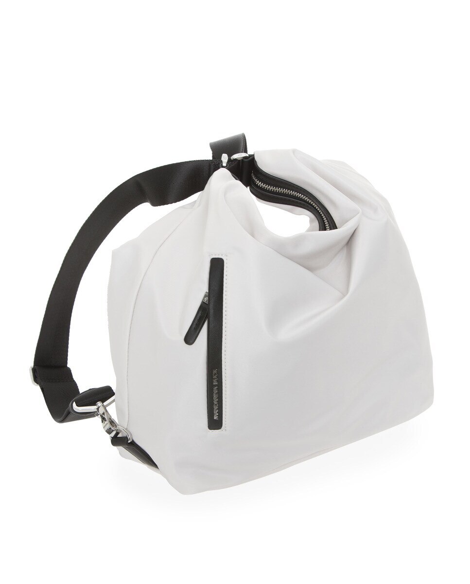 Mala em Nylon Conversível em Mochila Branco-3