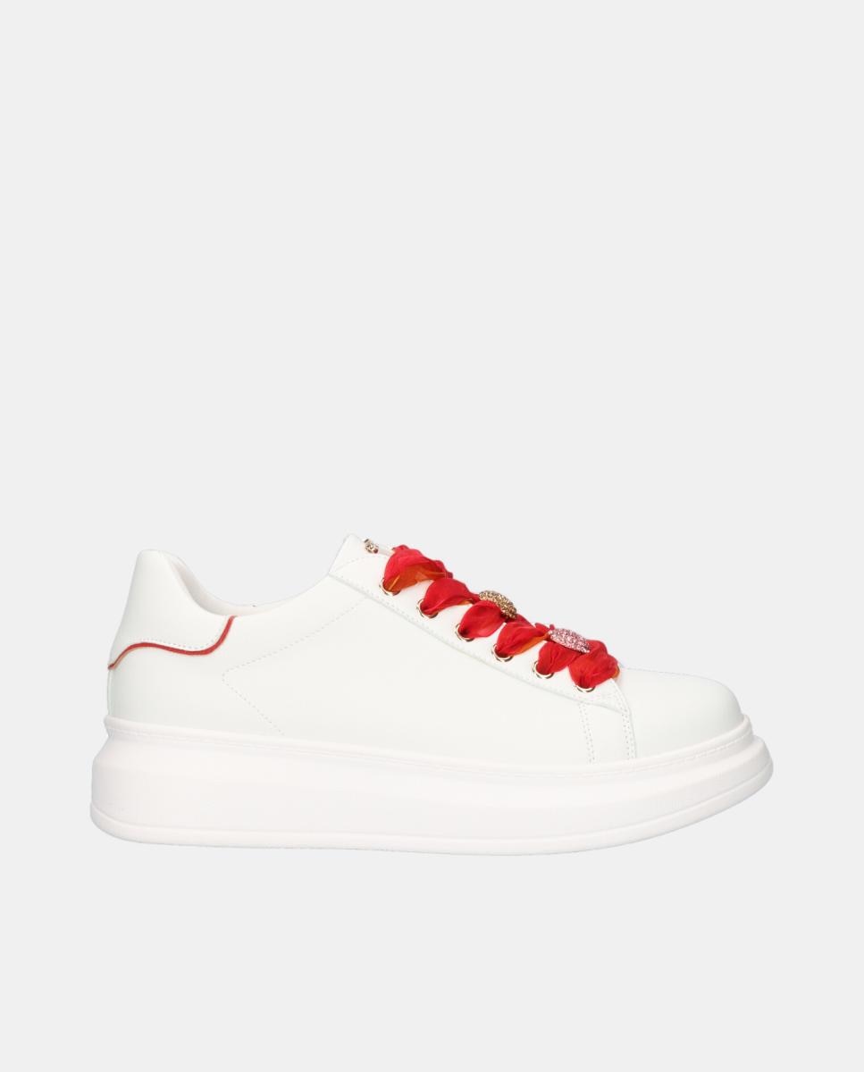 Imagem 0 de Sapatilhas em Textil com Cordões - White Red