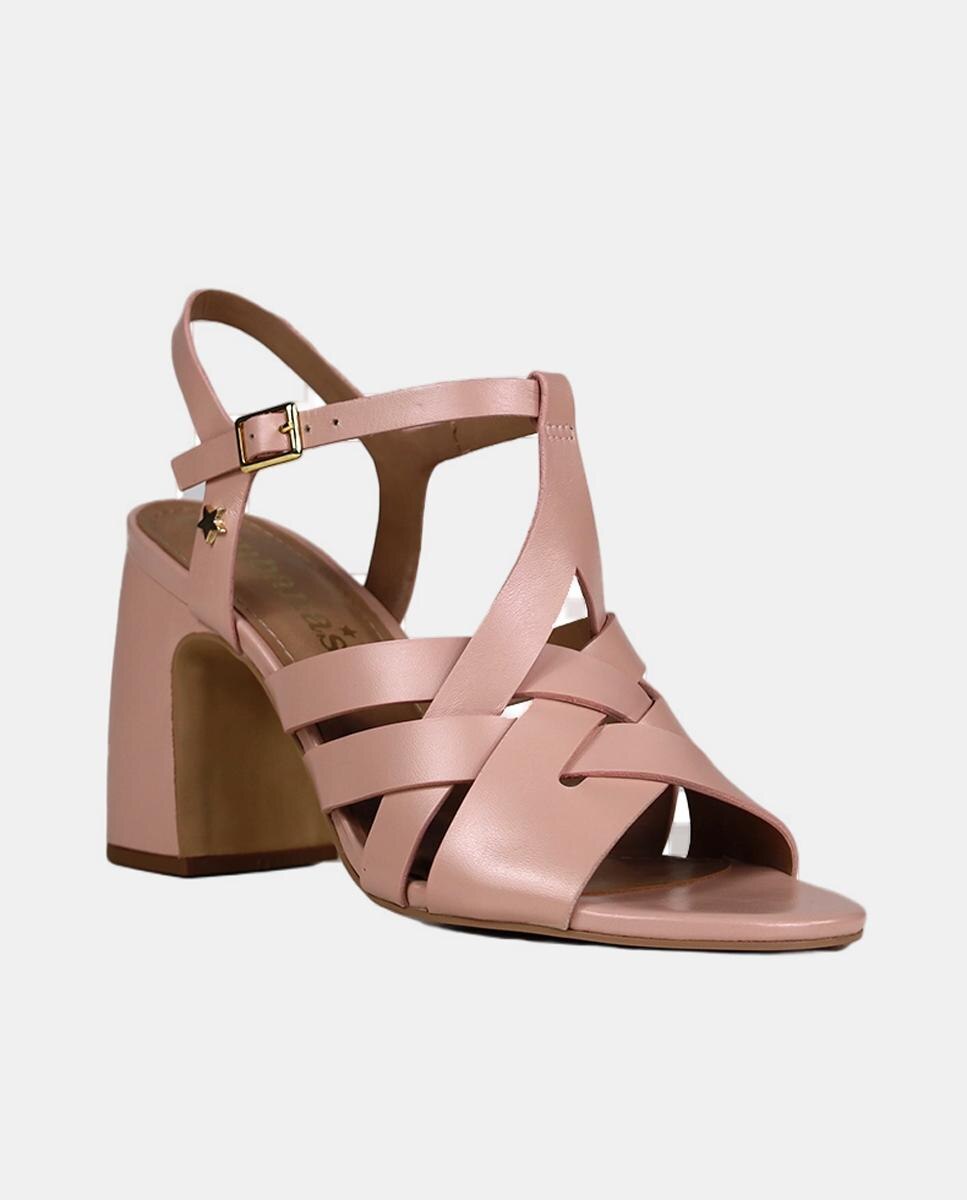 Sandália de Salto em Pele - Rosa 2