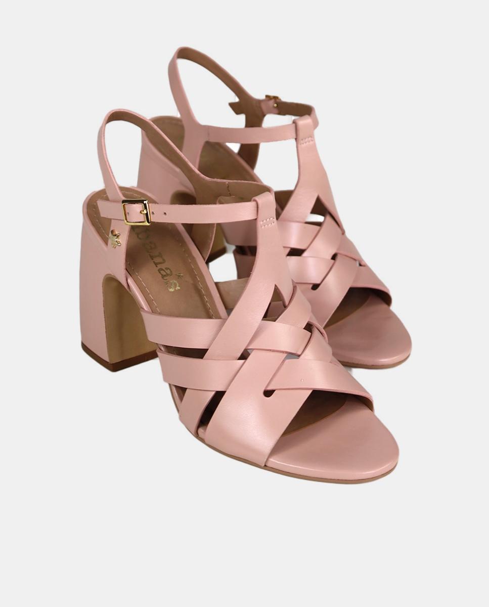 Sandália de Salto em Pele - Rosa 4