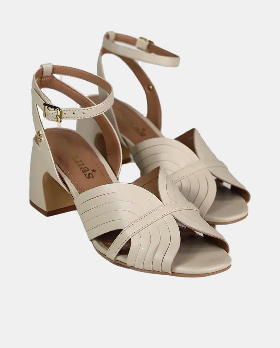 Sandália de Salto em Pele - Branco 4