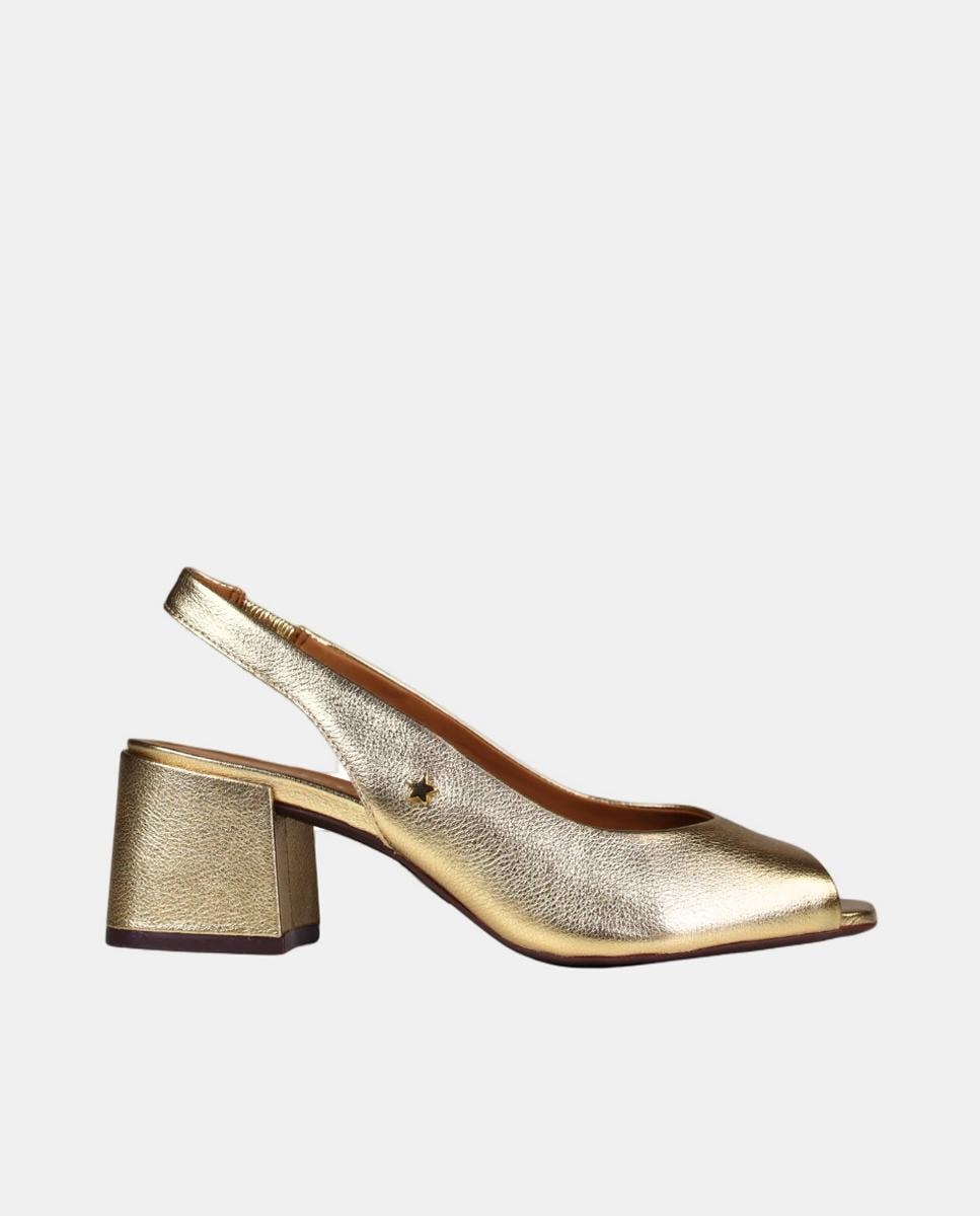 Sandália de Salto em Pele - Gold 1