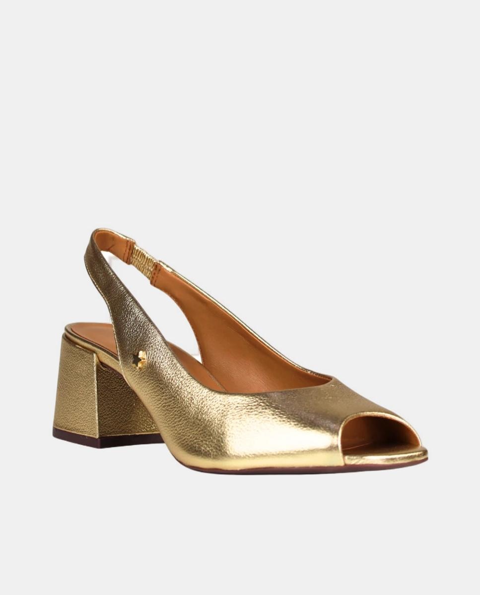 Sandália de Salto em Pele - Gold 2