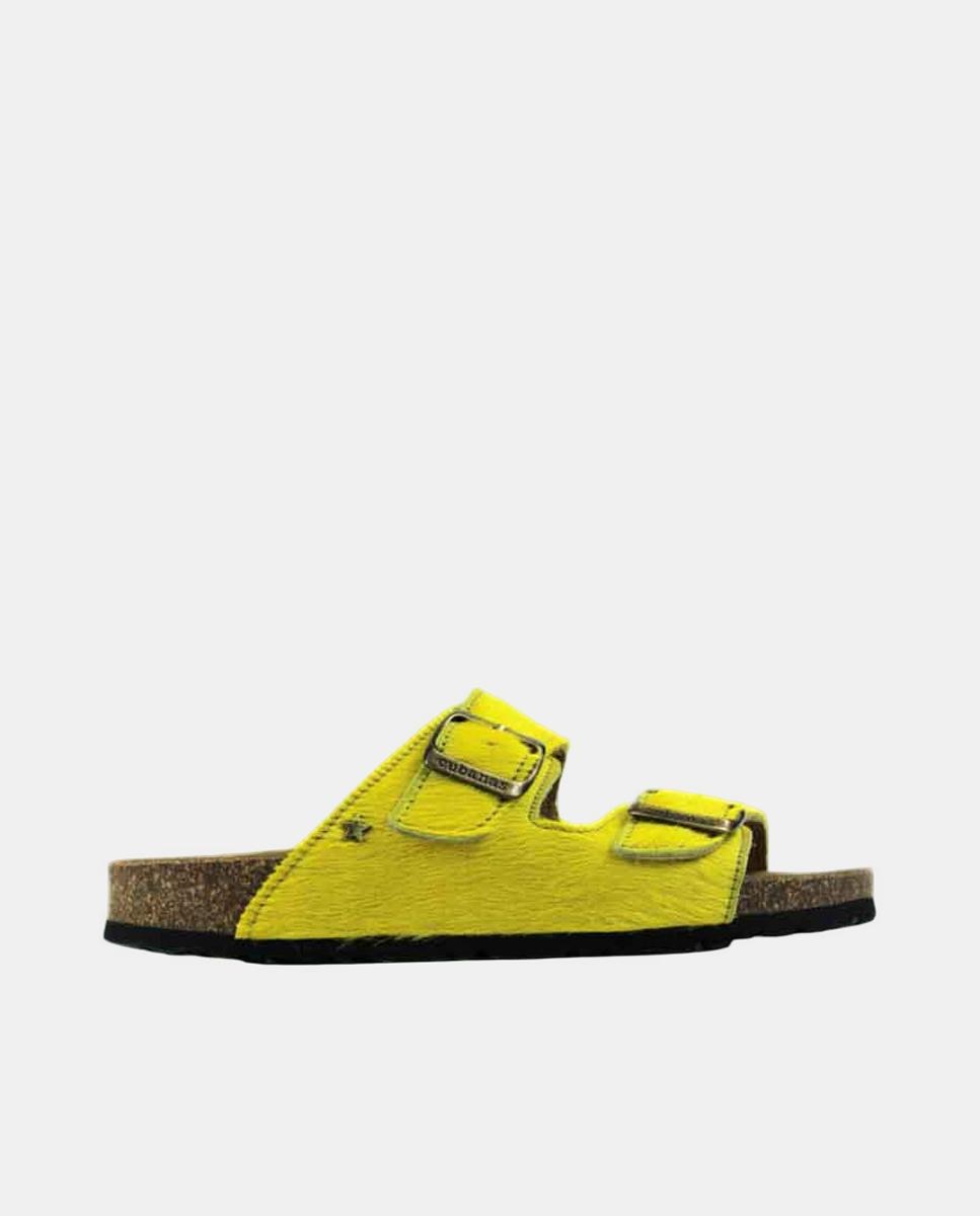 Imagem 0 de Sandália em Pele - Amarelo