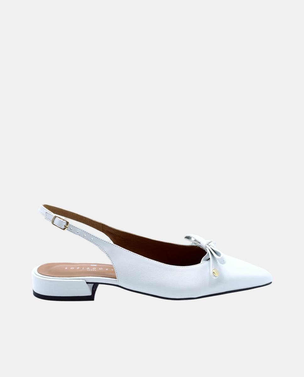 Imagem 0 de Sapato Raso Aberto em Pele