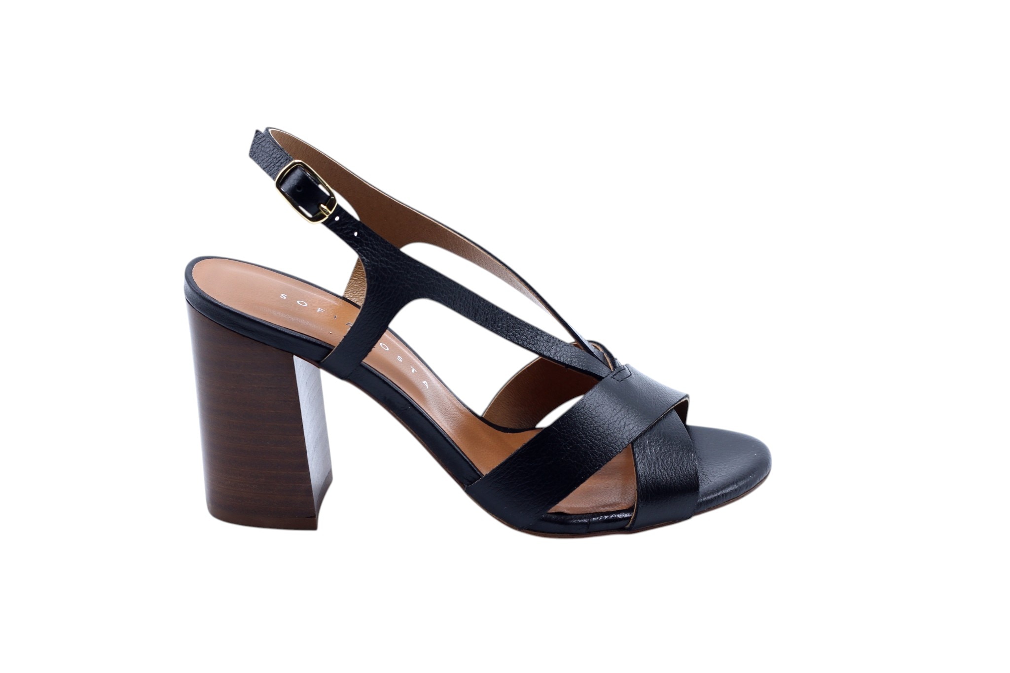 Imagem 0 de Sandália de Salto Alto em Pele