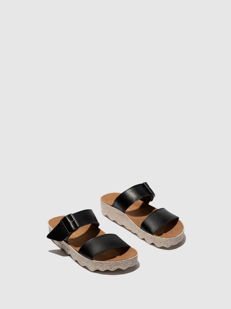 Sandália de fivela - Preto Preto-2