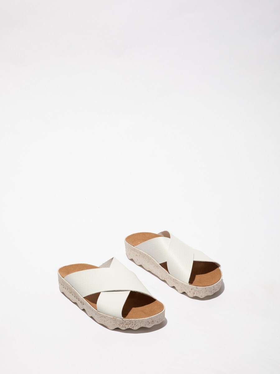 Sandália de tiras cruzadas - Branco Branco-2