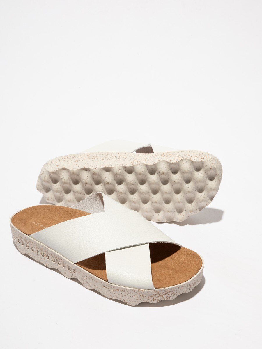 Sandália de tiras cruzadas - Branco Branco-4