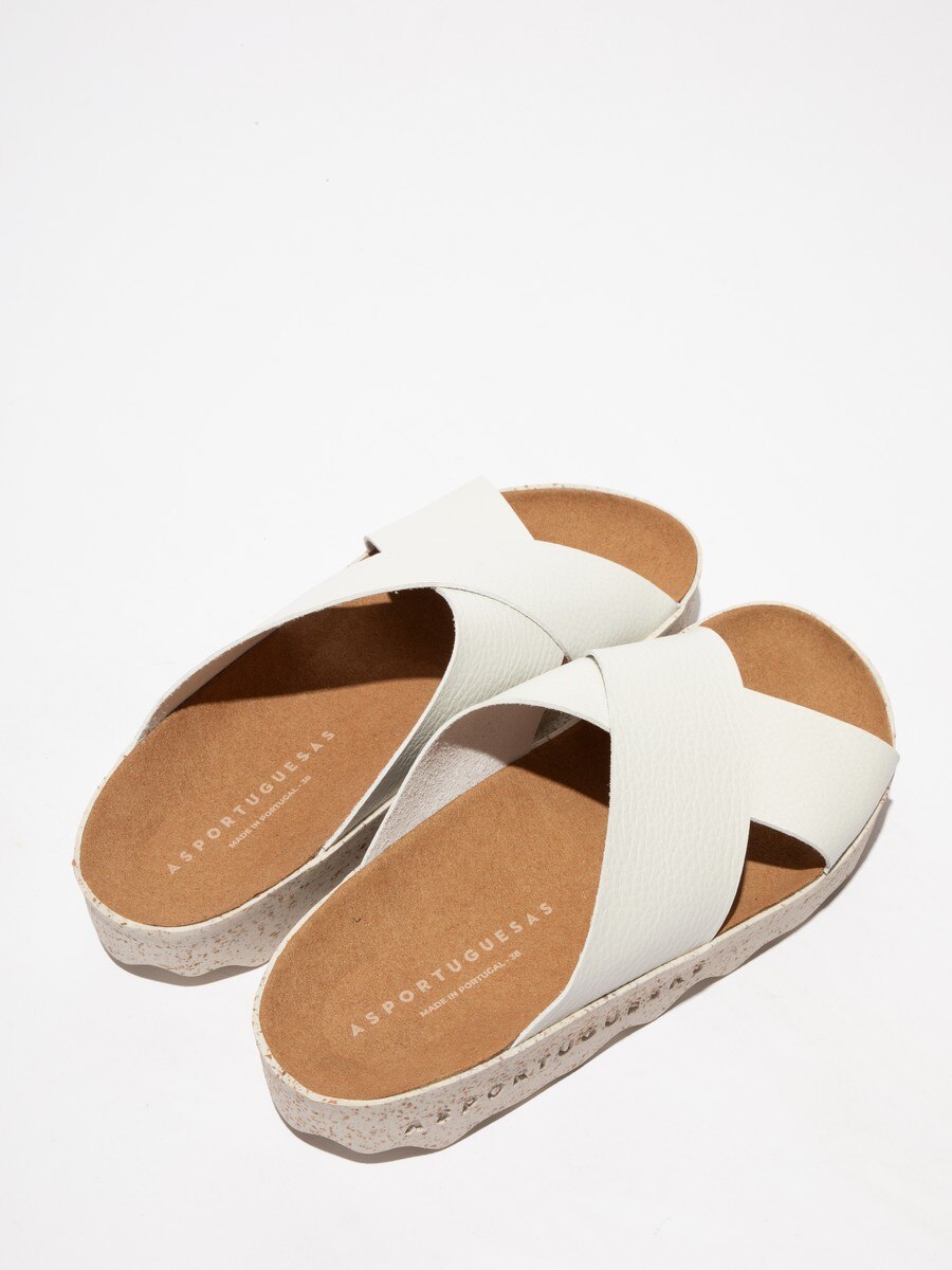 Sandália de tiras cruzadas - Branco Branco-5