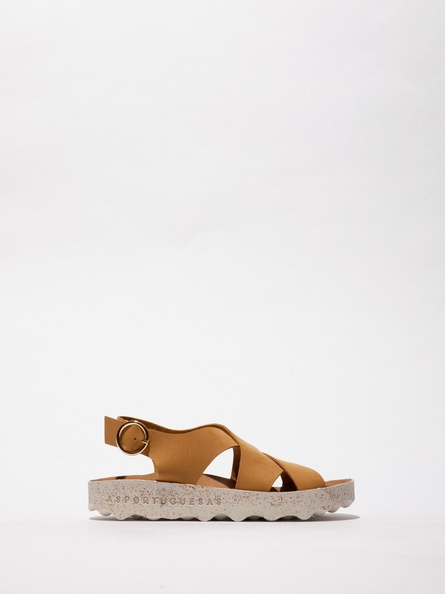 Imagem 0 de Sandália de tiras cruzadas - Camel