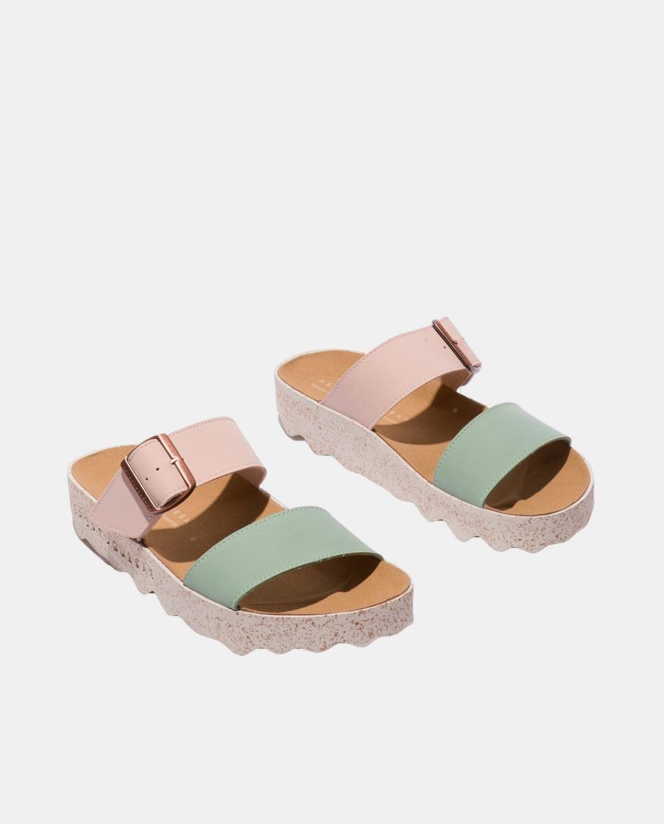 Sandália Plana - Mint/pink Verde / Rosa-2