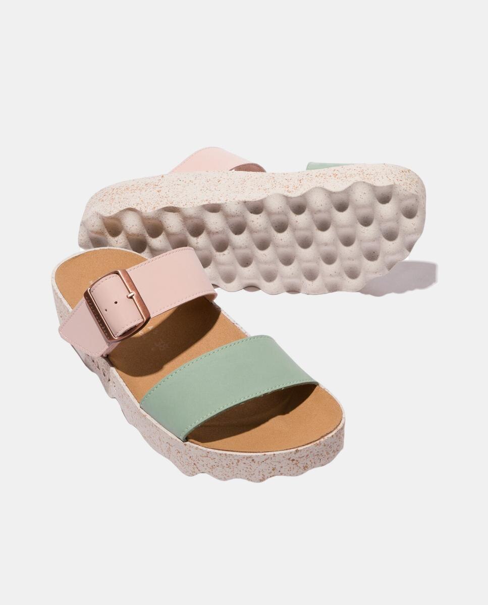 Sandália Plana - Mint/pink Verde / Rosa-4