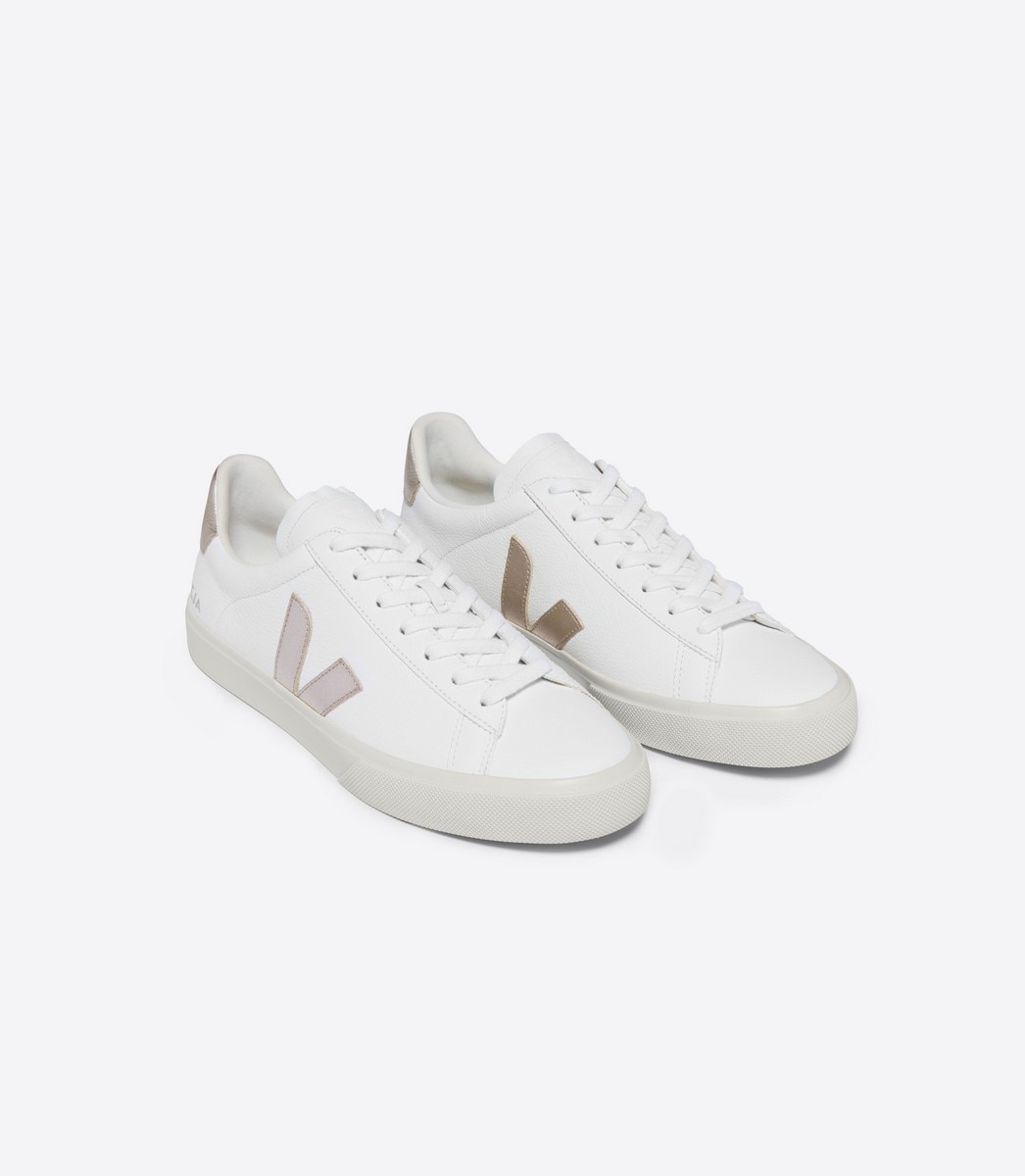 Sapatilhas Campo Leather Extra White Platine Branco-2