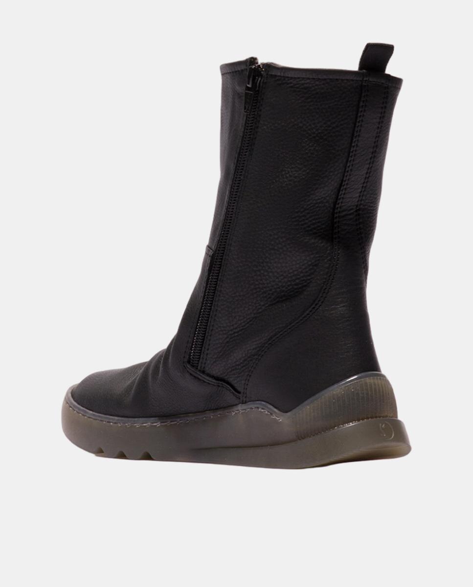 Bota em Pele com Fecho - LOG Preto-3