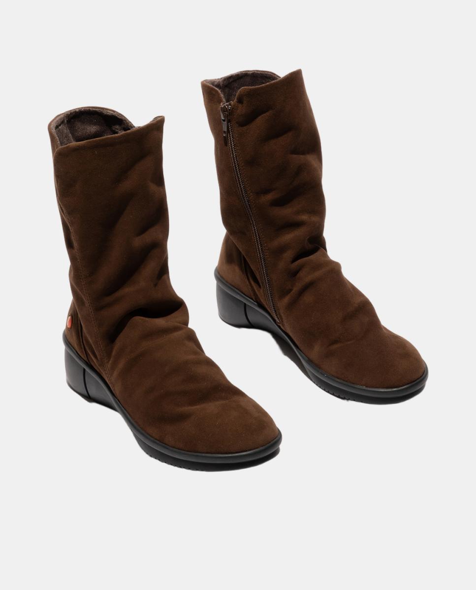 Bota em Pele com Fecho - ROTT Castanho-escuro-2