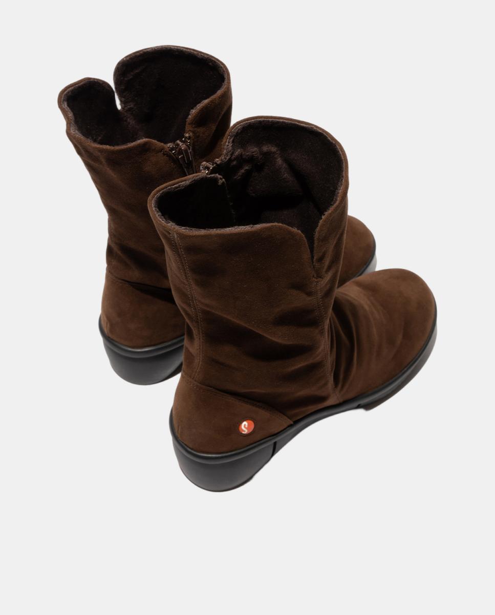 Bota em Pele com Fecho - ROTT Castanho-escuro-4