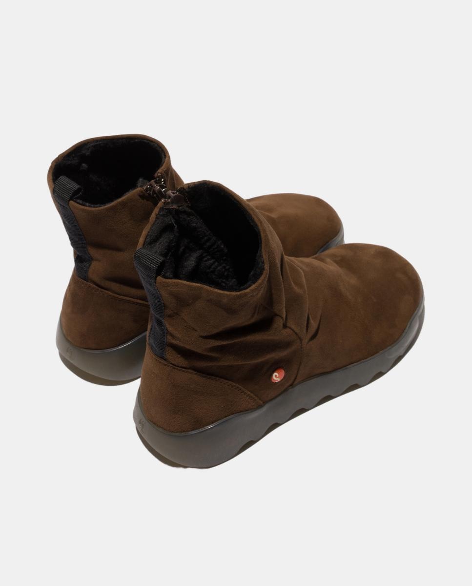 Botim em Pele com Fecho - WARM Castanho-escuro-4