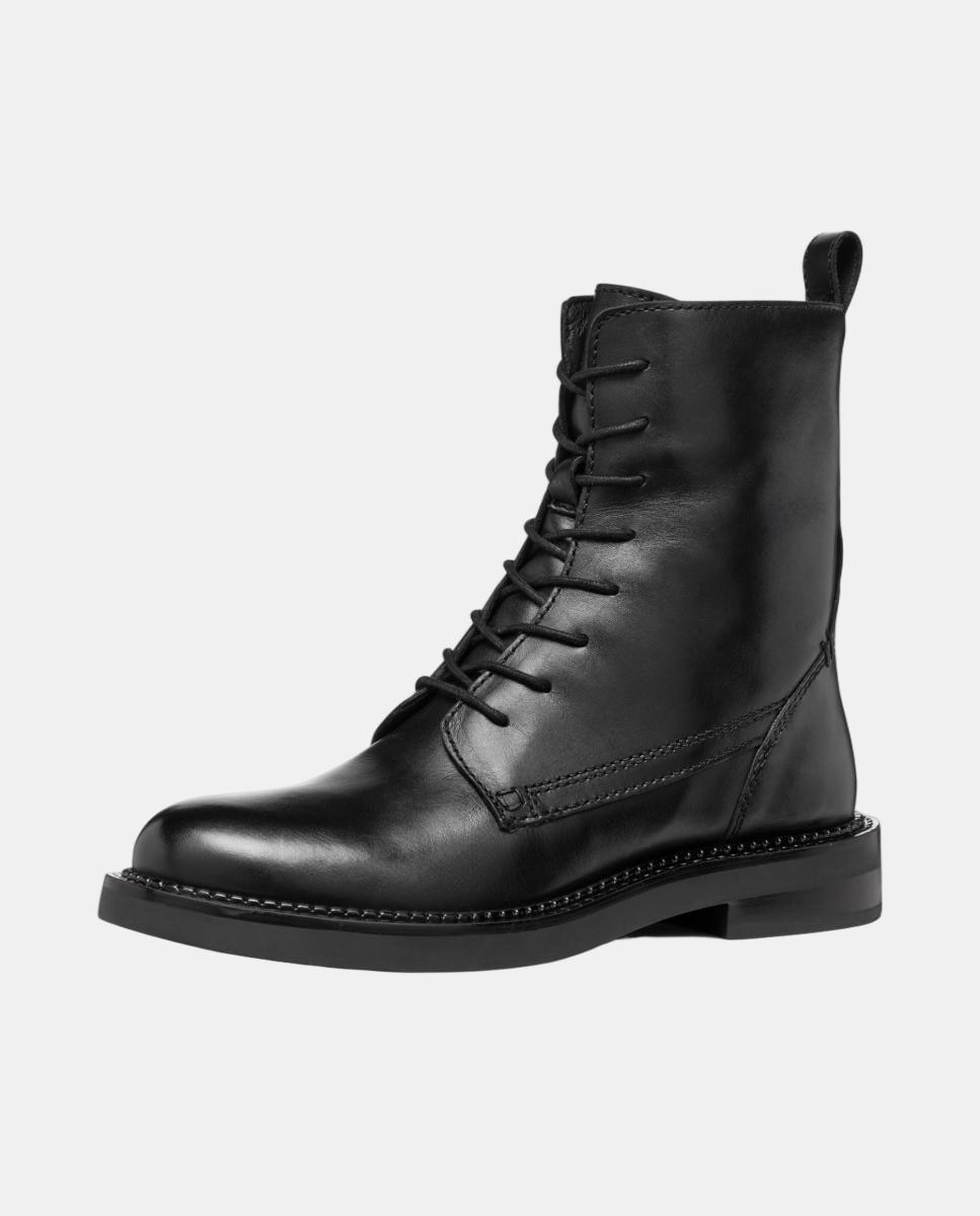 Botins com atacadores e fecho lateral Preto-2