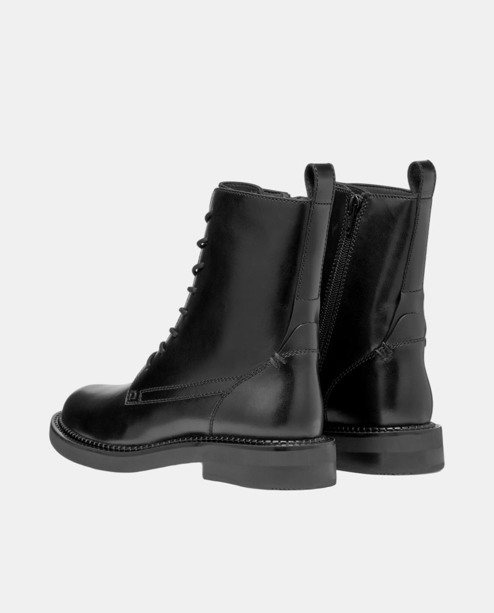 Botins com atacadores e fecho lateral Preto-4