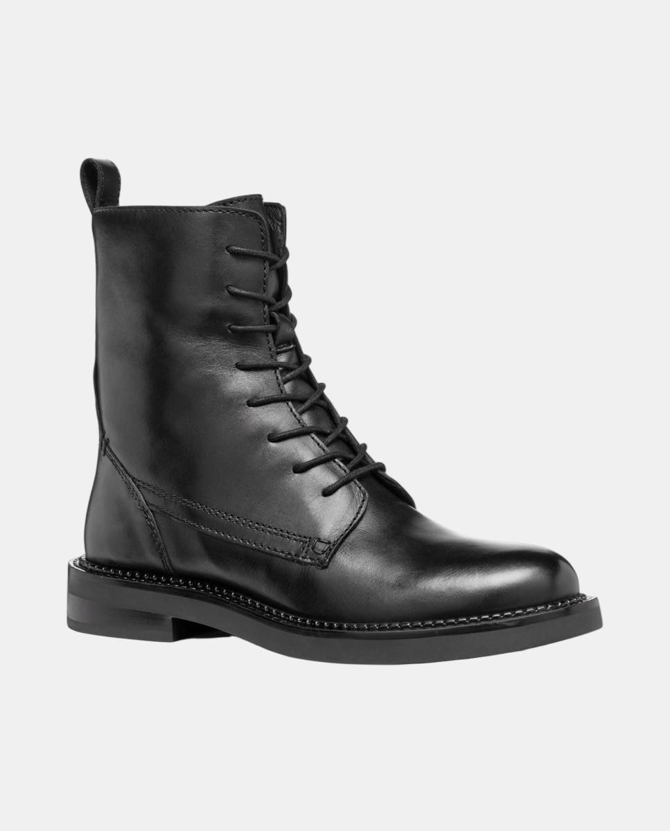 Botins com atacadores e fecho lateral Preto-5