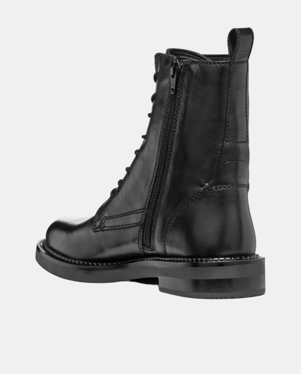 Botins com atacadores e fecho lateral Preto-6