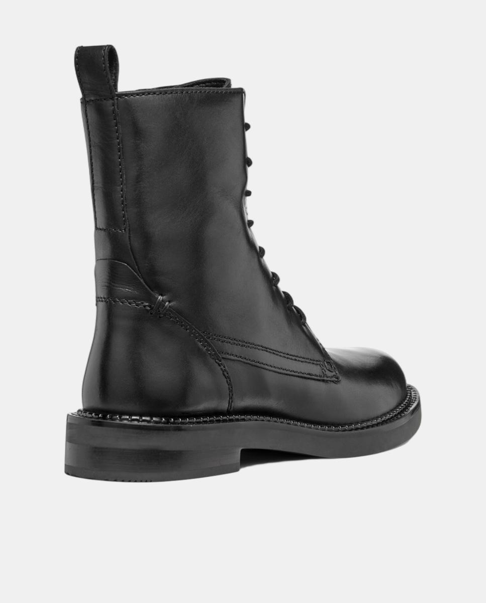 Botins com atacadores e fecho lateral Preto-7