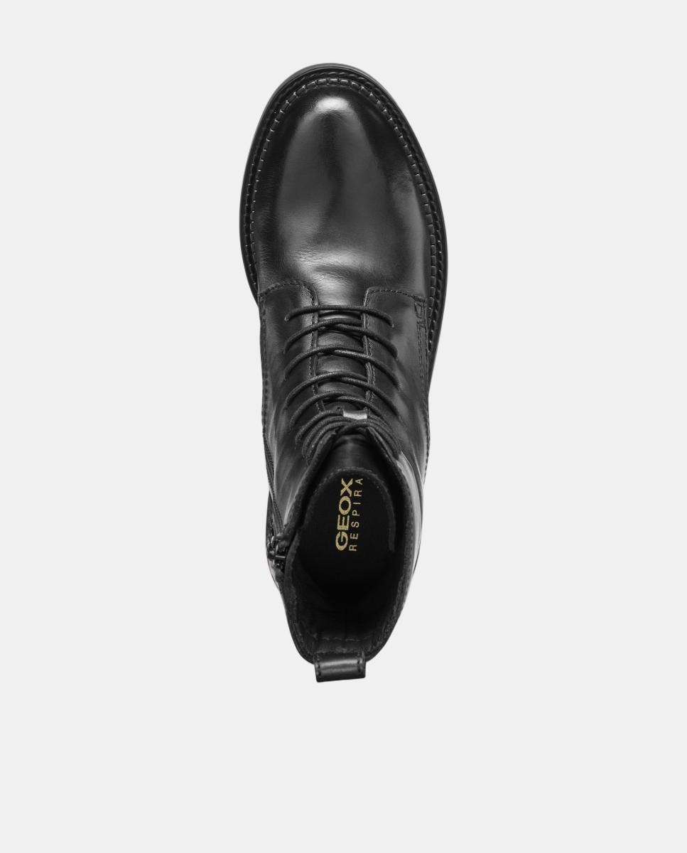 Botins com atacadores e fecho lateral Preto-8