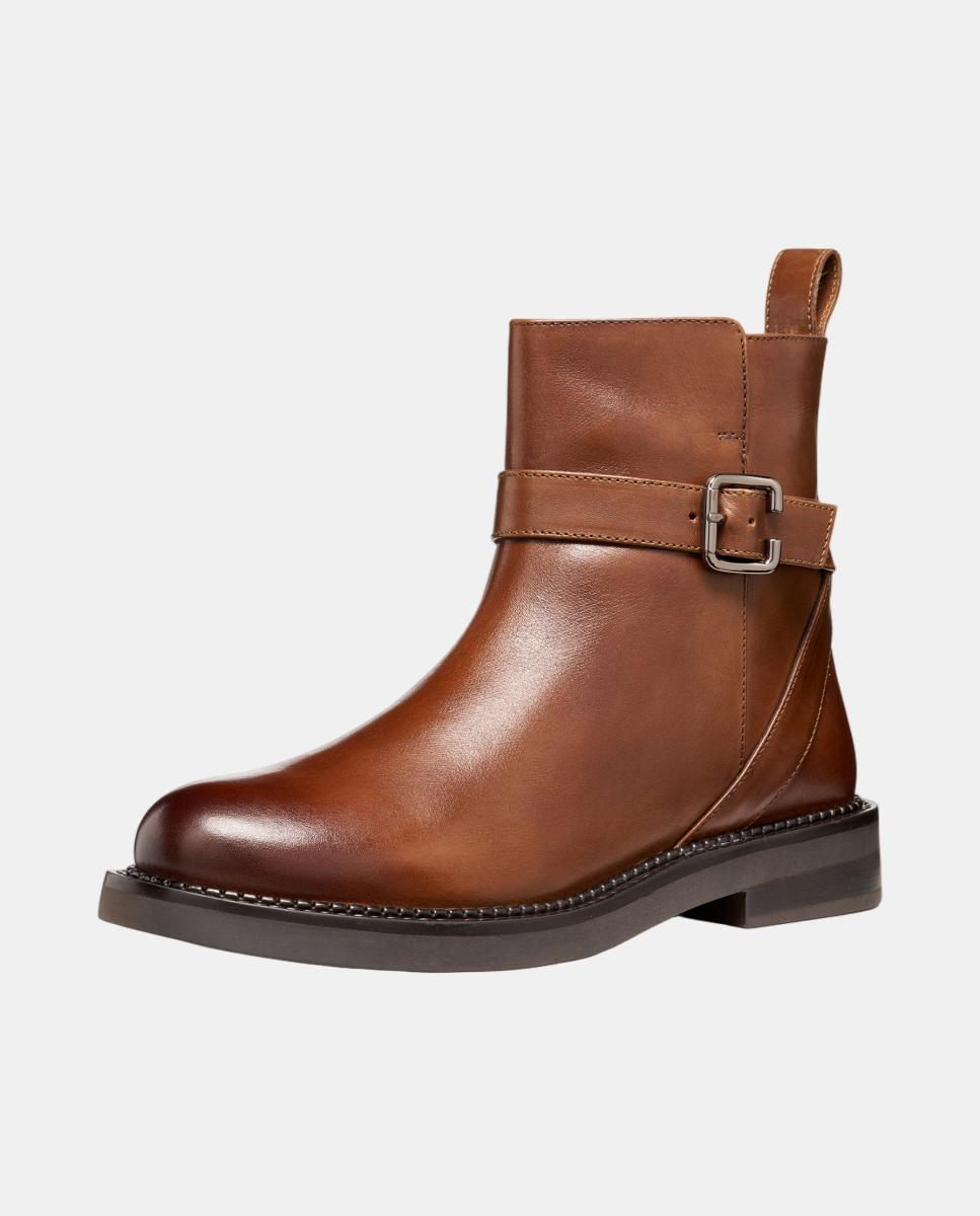 Botins em pele lisa Castanho-escuro-2