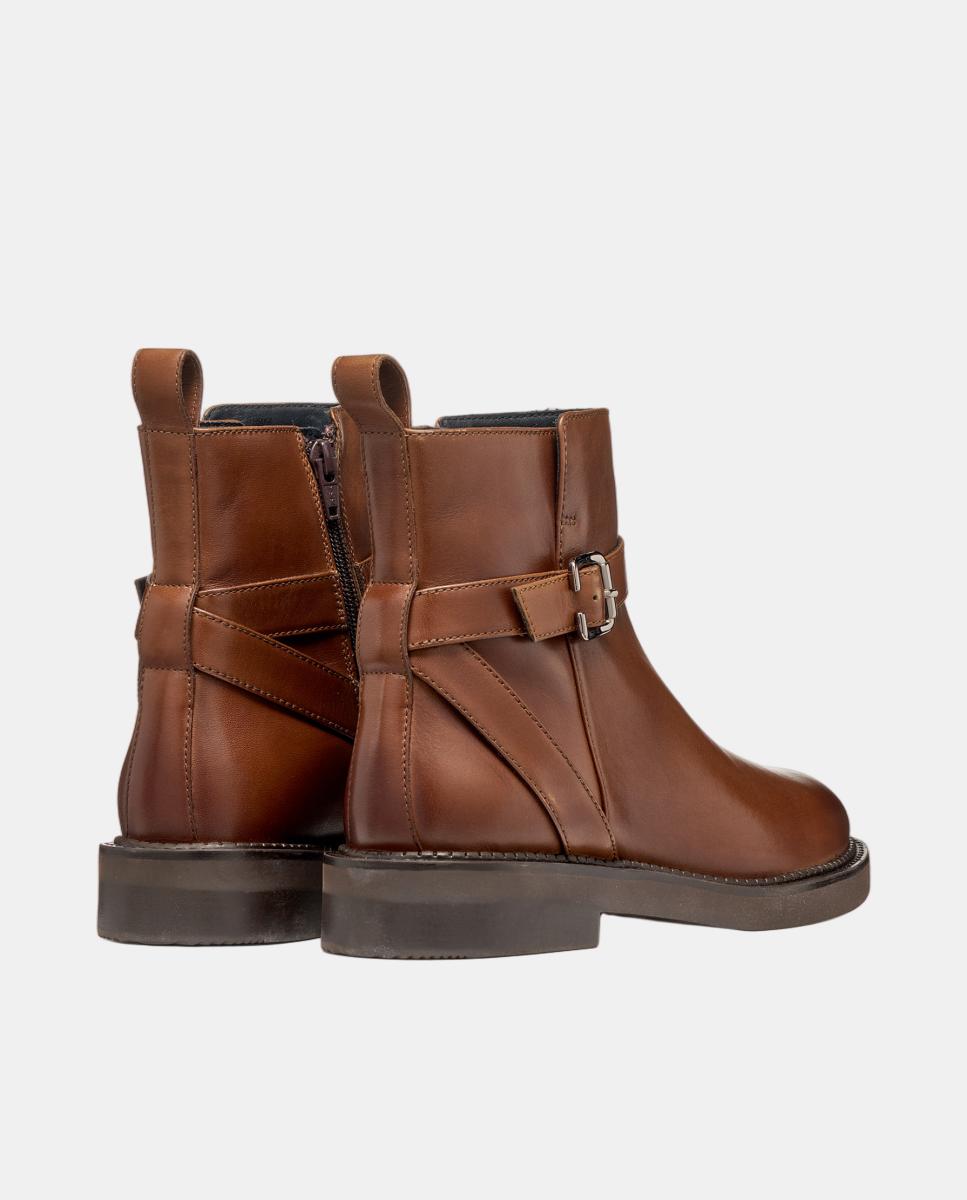 Botins em pele lisa Castanho-escuro-4
