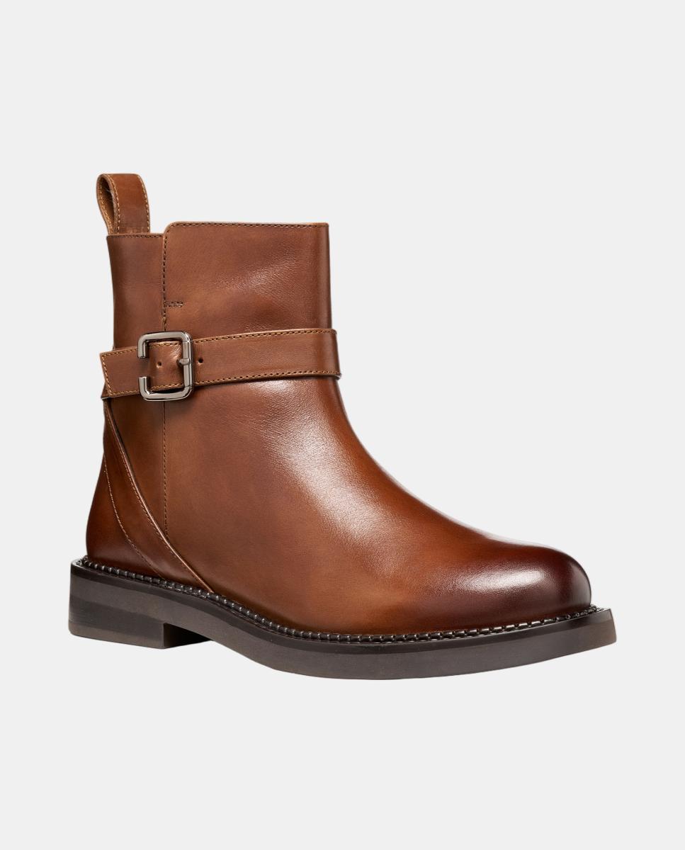 Botins em pele lisa Castanho-escuro-5