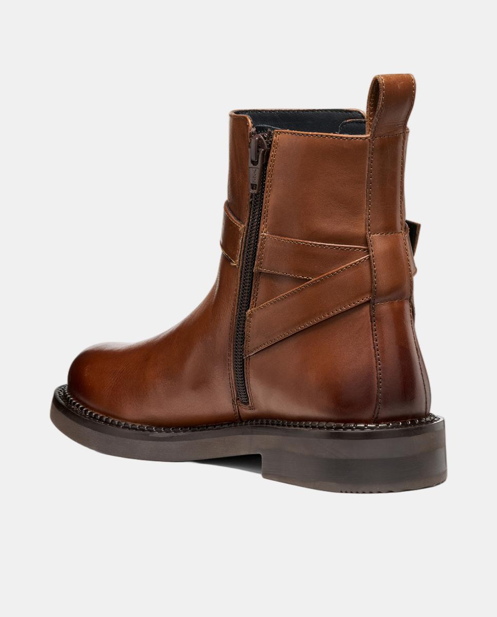 Botins em pele lisa Castanho-escuro-6